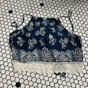 Abercrombie & fitch lace floral boho crop sleeveless top size small